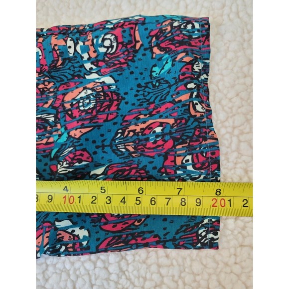 [144] LULAROE Women's Size 3 Blue Open Waterfall Cardigan Pink Floral Pattern - Picture 5 of 7